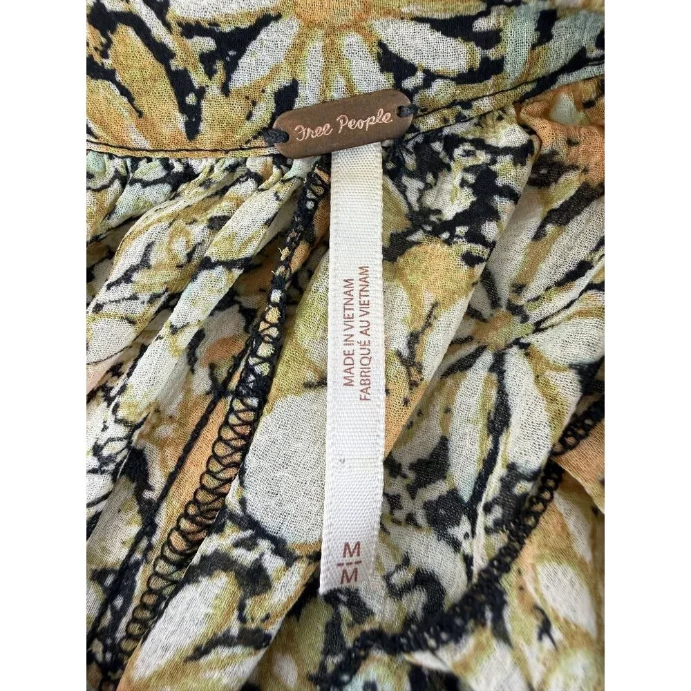 Free People Feeling Groovy Maxi Dress Floral Print Boho V-Neck M - Picture 6 of 11